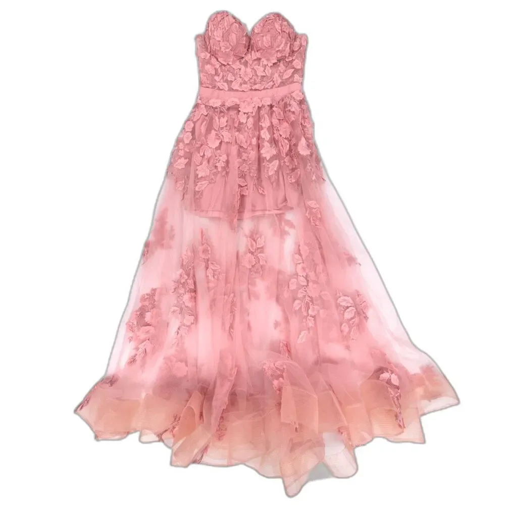 JOVANI 02845 Floral Applique Embellished Corset Gown Pink Romantic Pageant HOCO - Picture 11 of 14